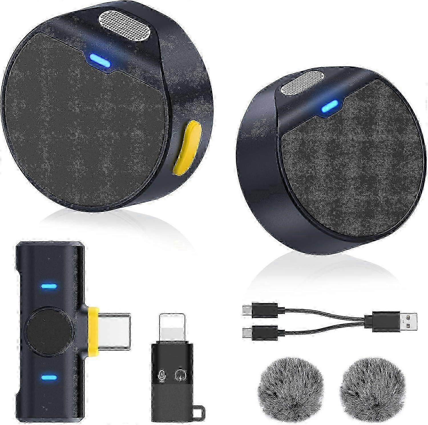 Wireless Lavalier Microphone for iPhone/Android, Mini Microphone with Noise