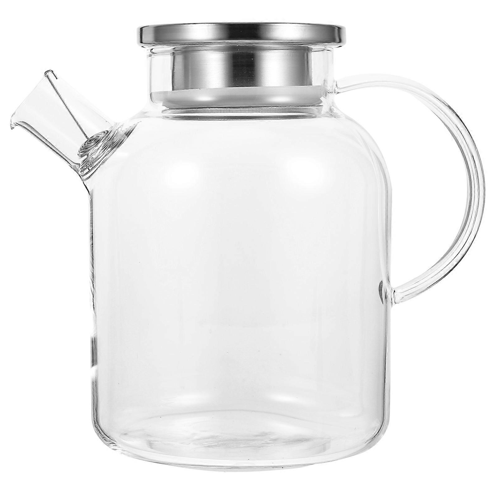 Transparent Water Pitcher 3Pcs Glass Juice Container Ergonomic Design For Home And Restaurant Storage And Cooling