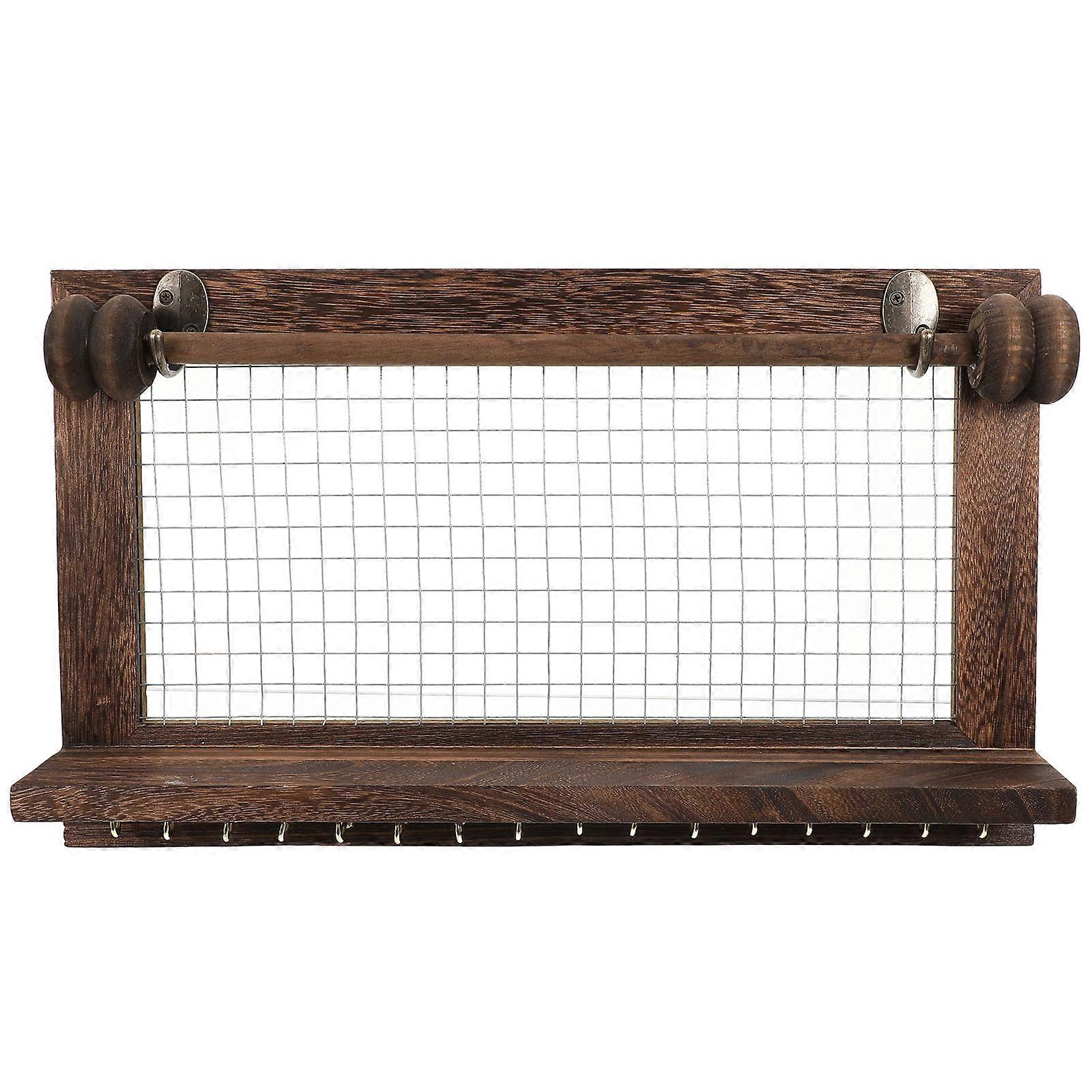 Natural Wood Floating Shelf For Indoor Household Use Space Saving 42x25cm 1Pack