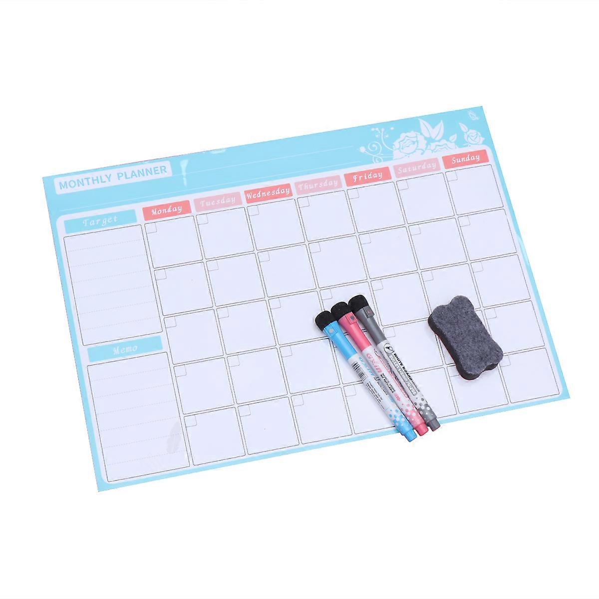 Monthly Plan Magnetic Whiteboard for Writing on 2Sets Flexible Magnetic Memo Boards