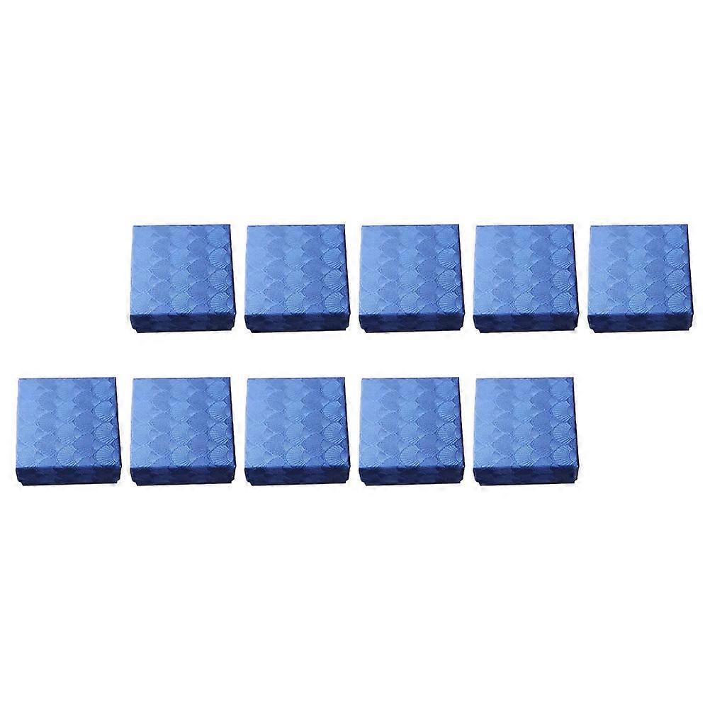 Jewelry Storage Box 10Pcs Shell Pattern Rectangular Blue For Women Home Use Gift Wrapping