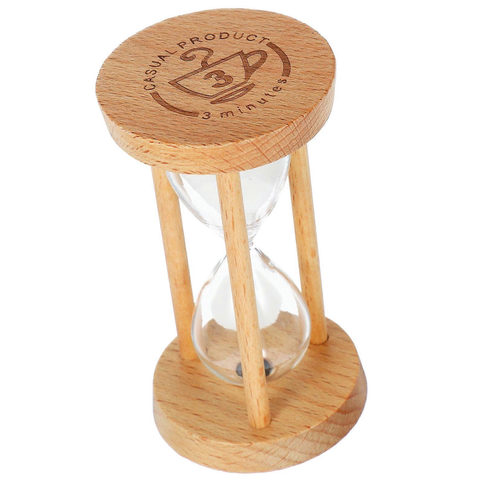 Three Minutes Sand Timer Wooden Hourglass for Home Decoration 5Pcs Set