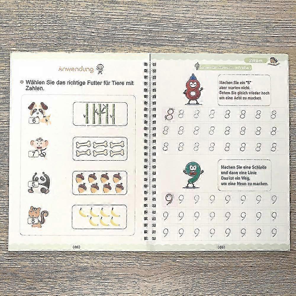 Large Size 18.5x26cm Deep Groove Magic Book Letters Kids Handwriting German Language Magic Practice Copybook Children's Books