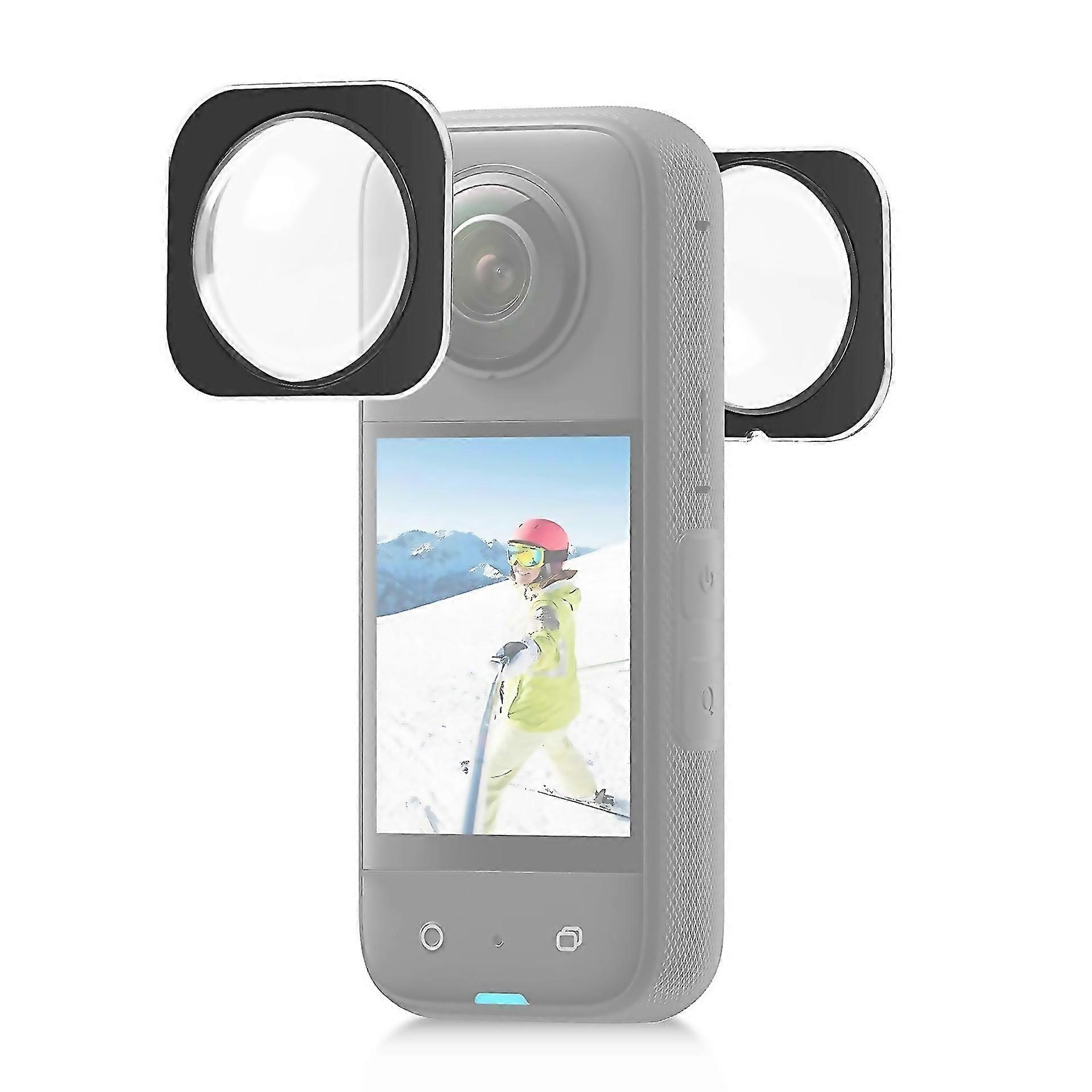 For New For Insta360 X3 Puluz Lens Guard Optical Glass Protective Cover Black