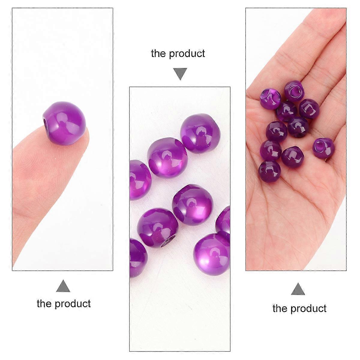 10Pcs Round Buttons For Sewing Circular Shape Purple Imitation Jade For Crafting 1X1cm