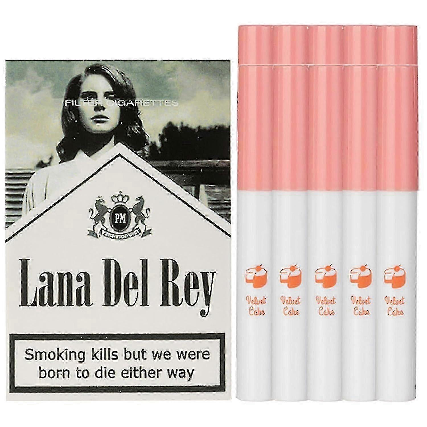 2025 Lana Del Rey Lipstick Cigarette Gloss 10 Color Lip Gloss, Cigarette Lipstick Set In A Box