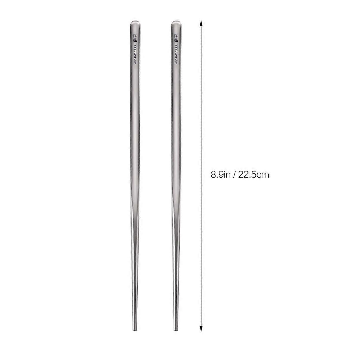 Reusable Titanium Alloy Chopsticks For Long Tour 6*22.5cm Strong Compact Design 1 Pair