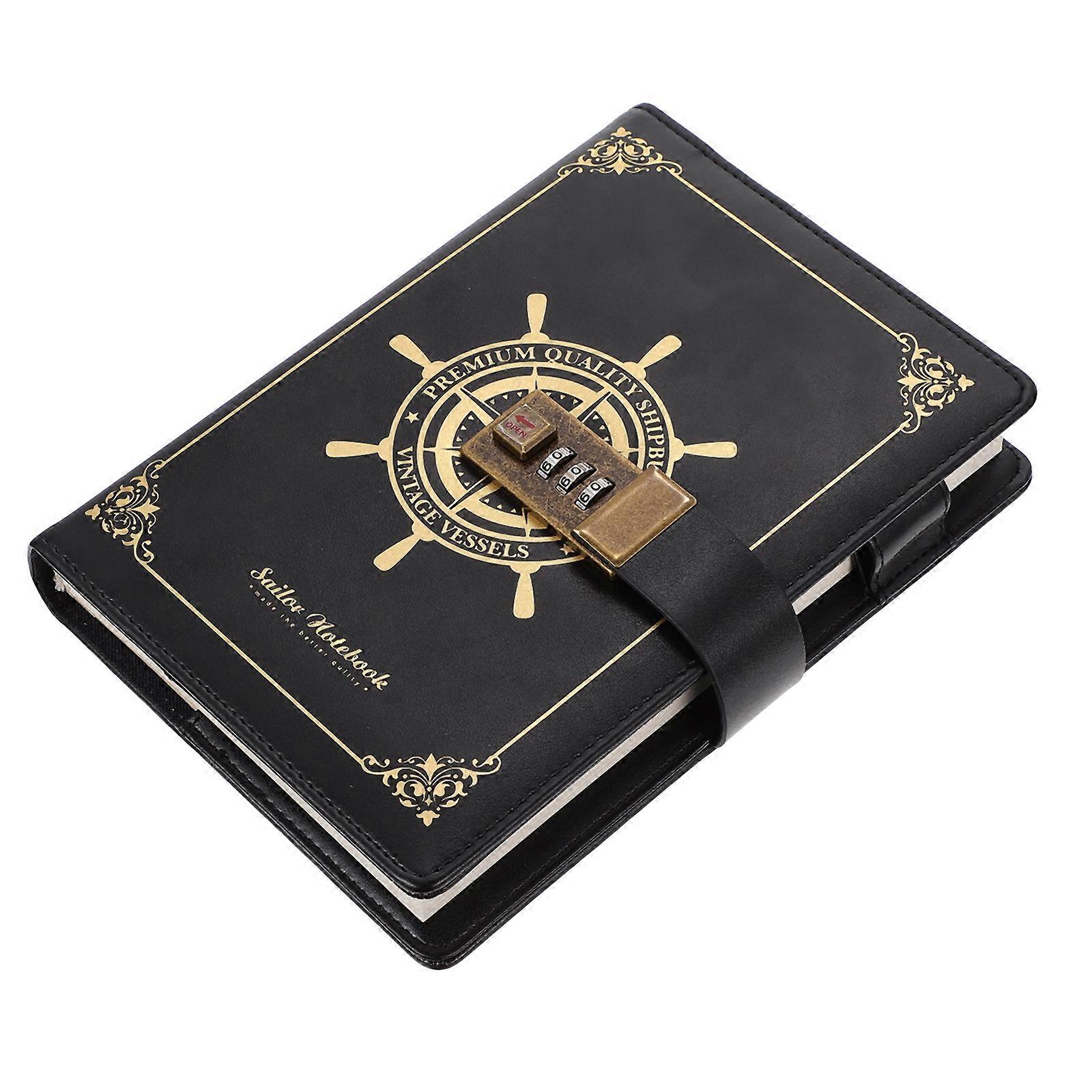 PU Retro Note Pad Notebook für Studenten 1Pcs Codiert Locking Schreiben Tagebuch