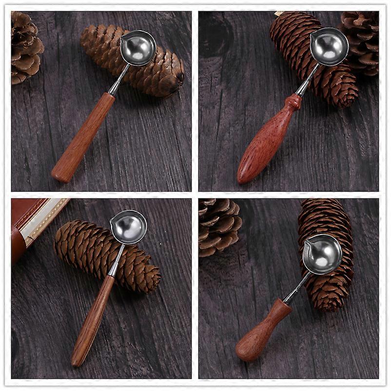 Cuillère à feu pour cire à cacheter avec manche en bois