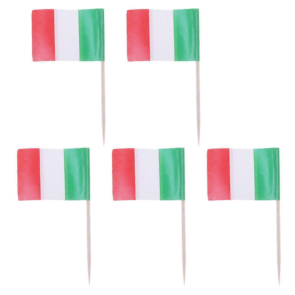 300Pcs Cake Toppers Italy Flag Shape Picks for Decoration Multi