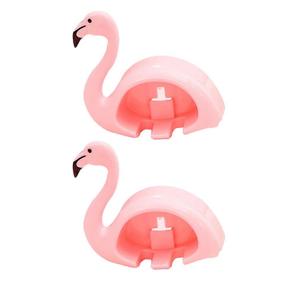 Flamingo Shaped Toothbrushes Holder Pink for Bathroom Storage 4Pcs