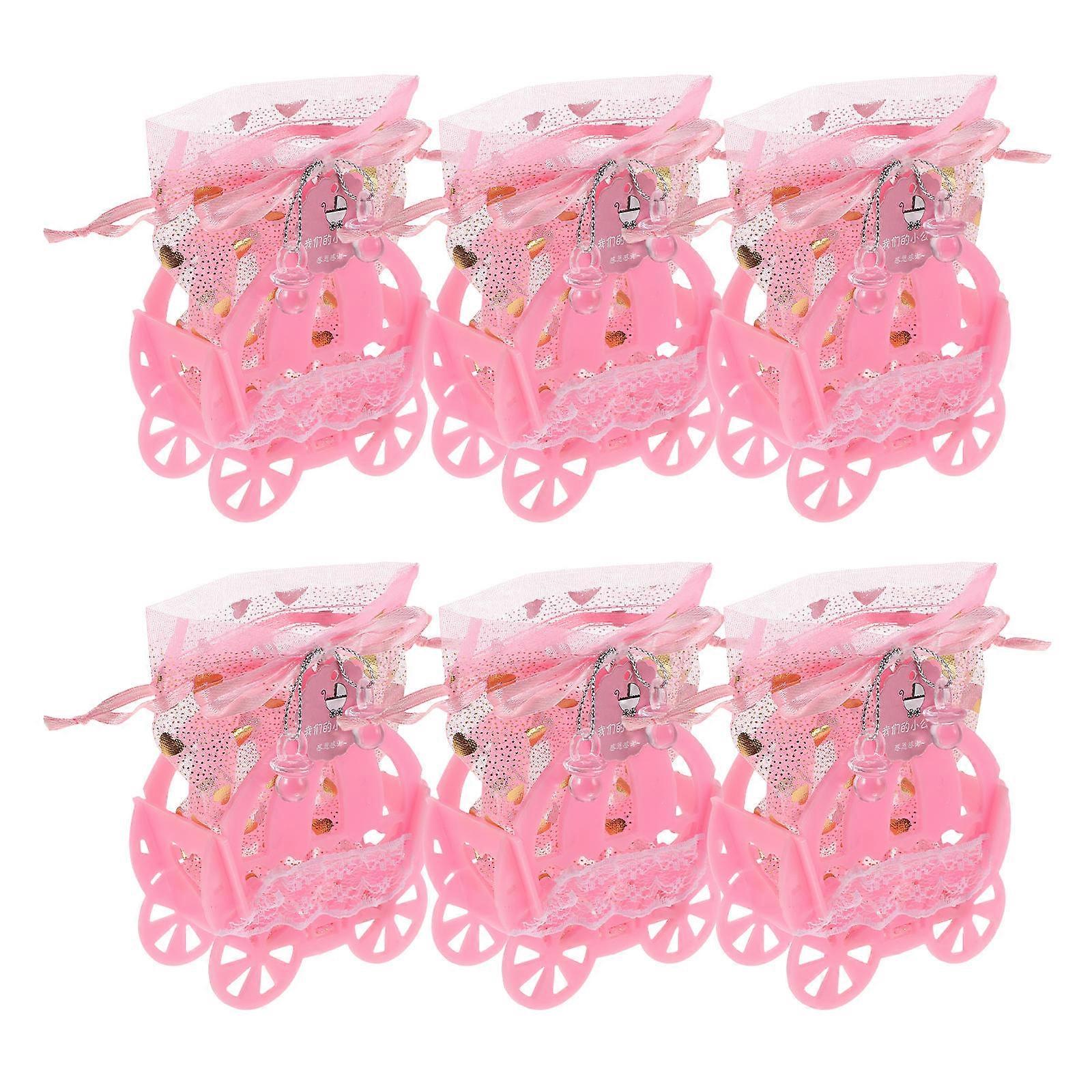 12Pcs Wedding Pumpkin Carriage Candy Boxes with Drawstring Closure