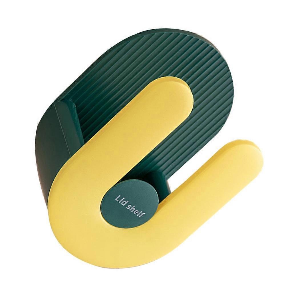 Wall Mounted Storage Rack Pan Lid Rack for Kitchen 2Pcs Yellow Green