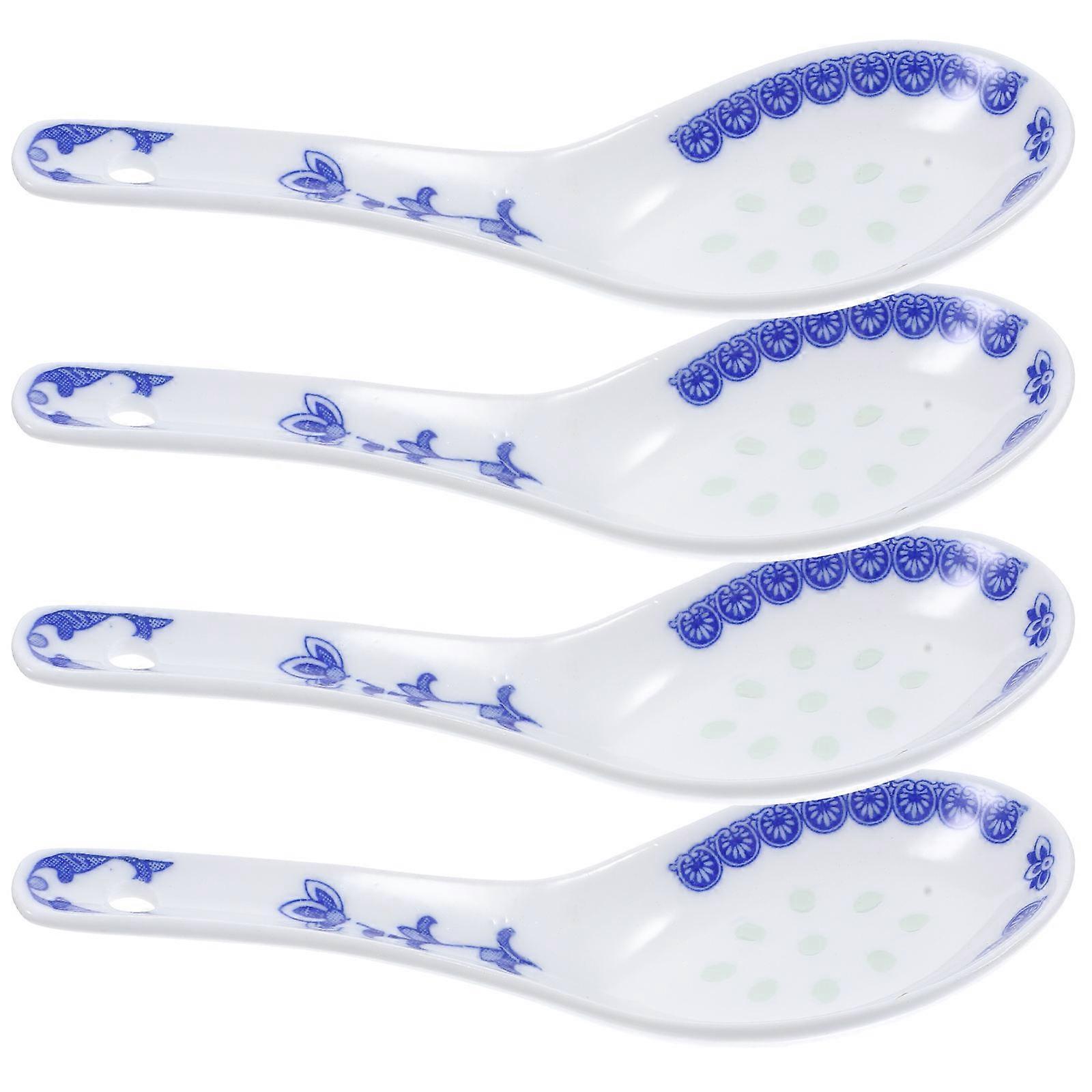 8Pcs Ceramic Powder Spoons for Kitchen Use in Assorted Colors