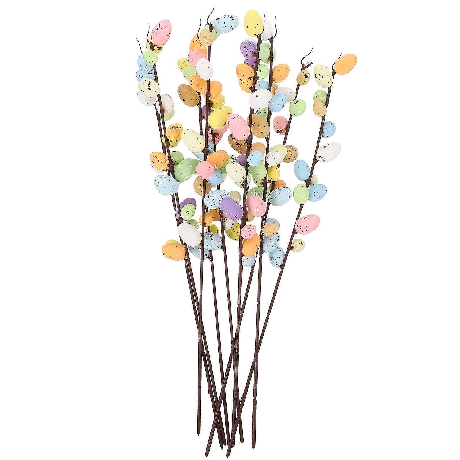 Artificial Easter Egg Picks 10Pcs Floral Branches For Home Decor Wreath DIY Branch Shape
