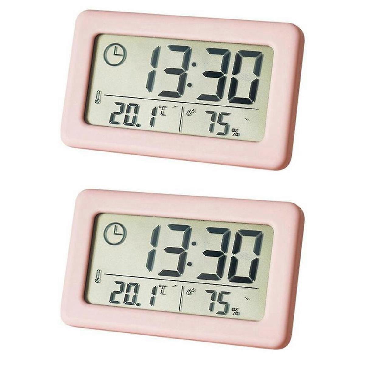 LED Digital Clock Electronic Digital Screen Desktop Clock -Pink