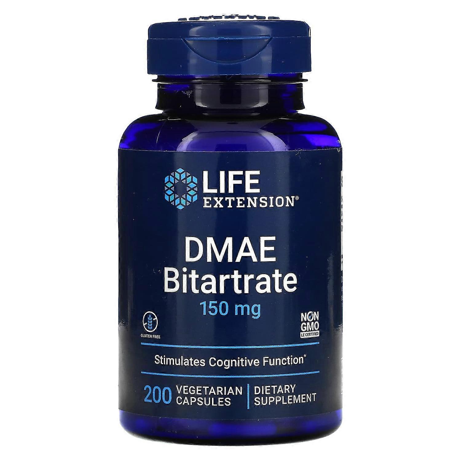 Life Extension, DMAE Bitartrate, 150 mg, 200 Vegetarian Capsules