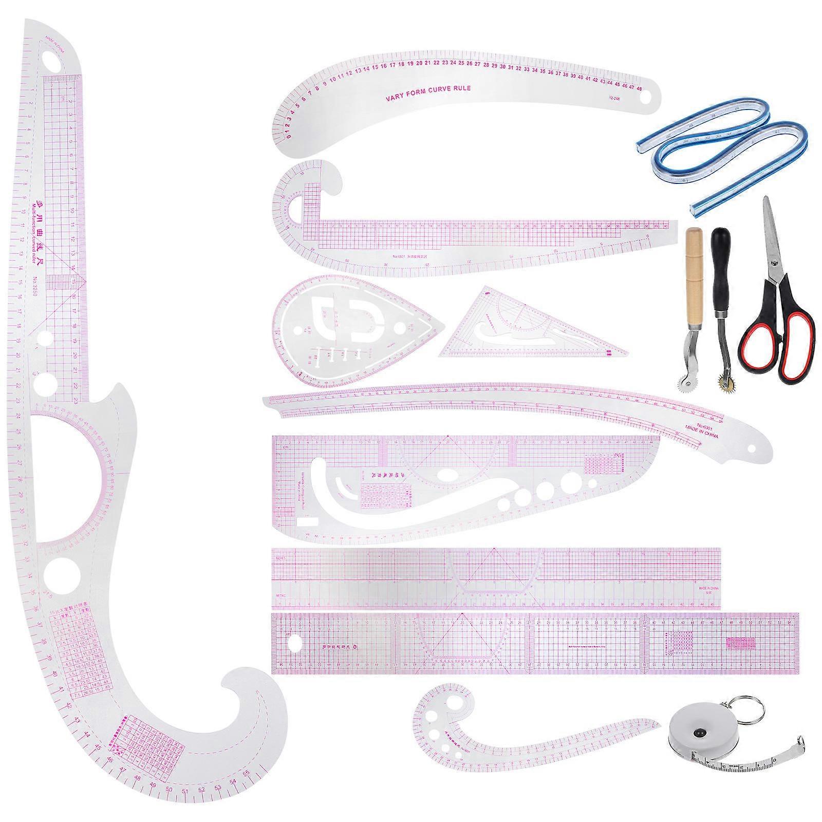 Sewing Supplies French Curve Ruler for Pattern Making 2Sets Tailor Tools