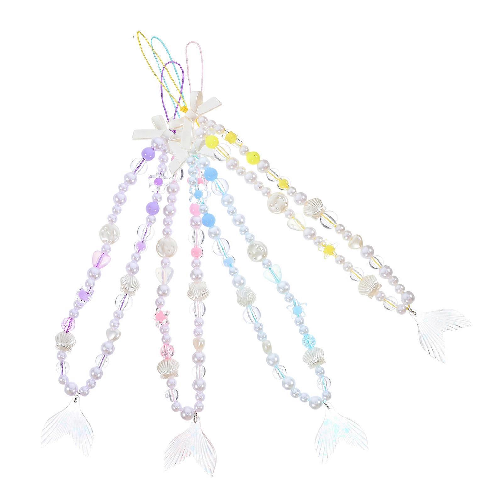 Camera Bowknot Beaded Phone Chain Wrist Strap with 12Pcs Pack