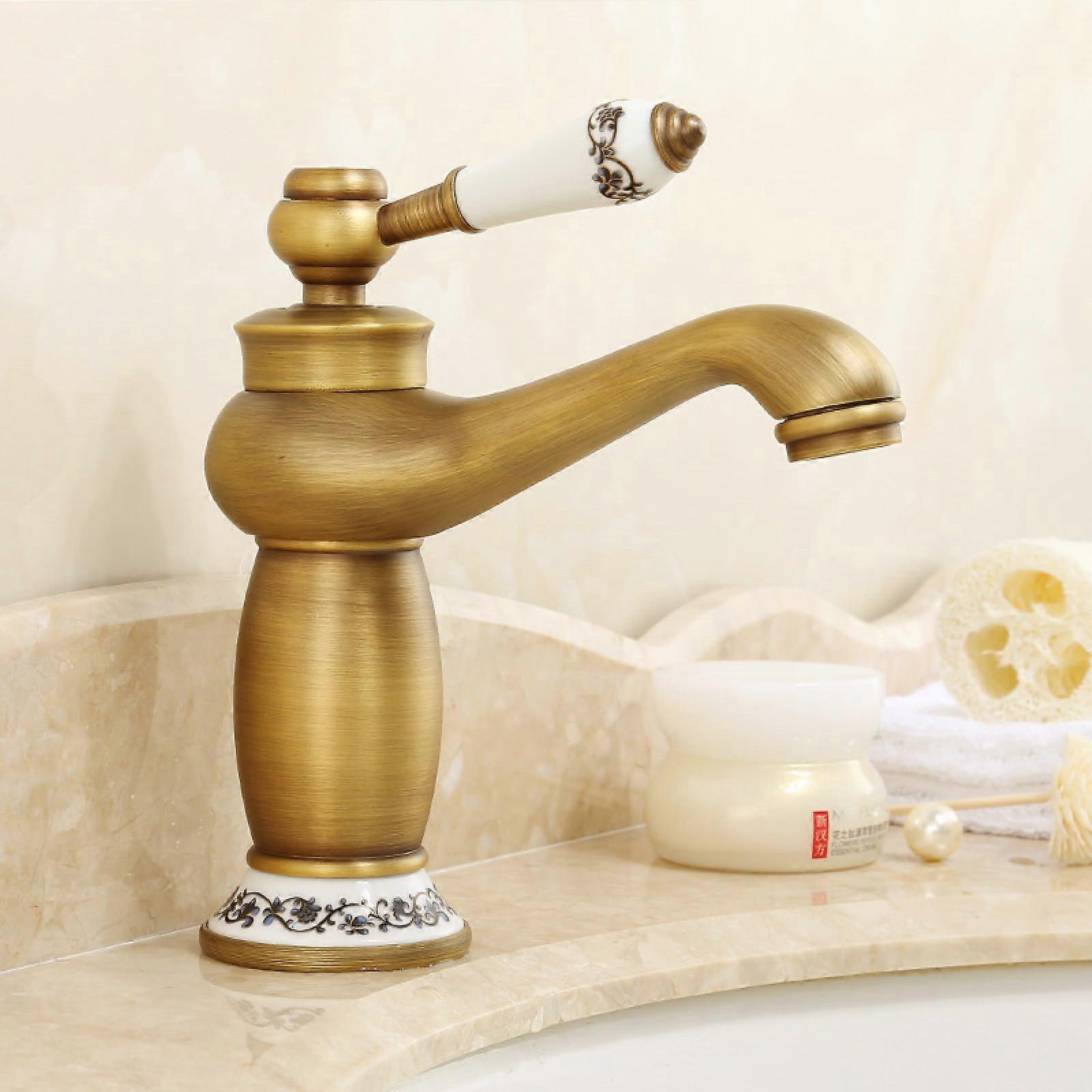 Vintage Taps For Bathroom Basin Mixer Tap Single Lever 1 Hole Basin Sink Hot And Cold Chrome Short Antique Short