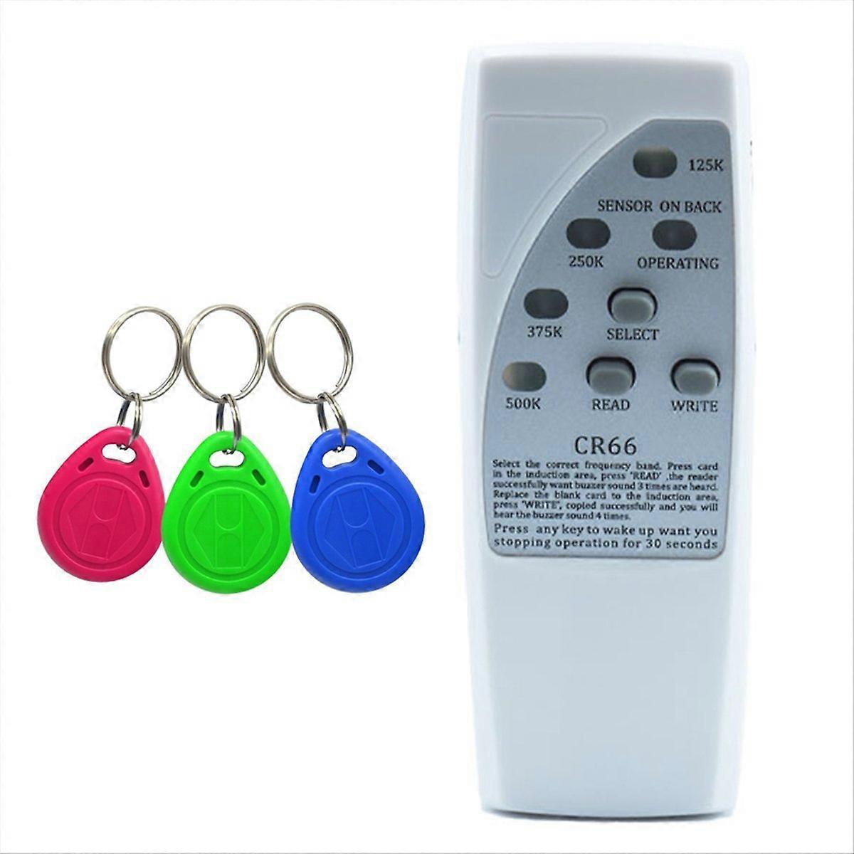 Handheld RFID Smart Chip Reader Writer+3x5200 Keychain 125Khz ID Copier Duplicator ID Tags Programme