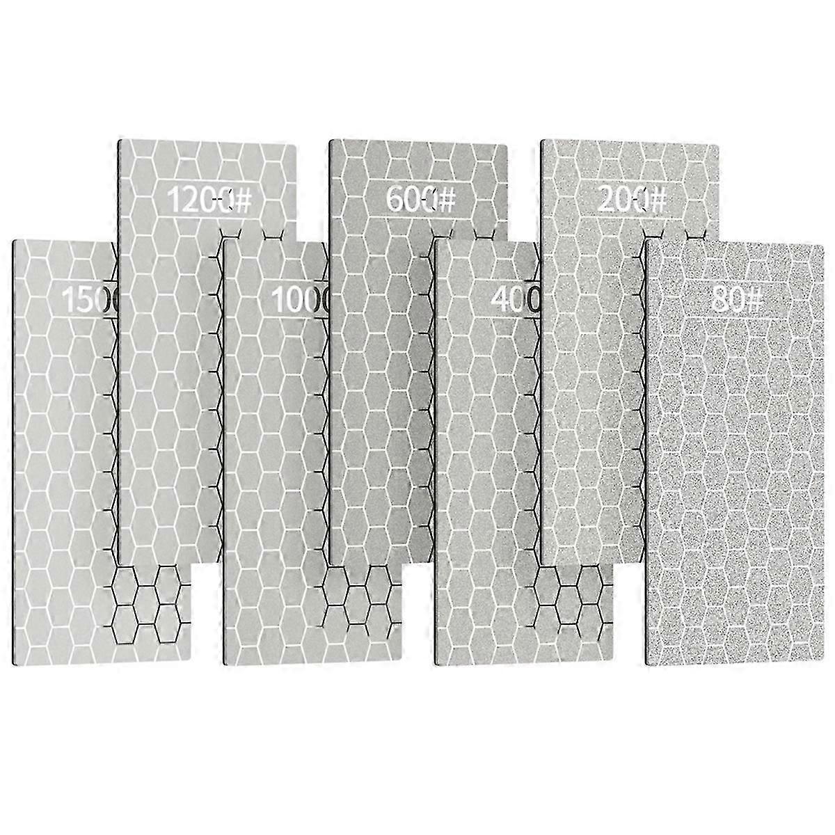 7PCS Diamond Sharpening Stones,Knife Sharpener Stone Grit Diamond Sharpener Plate for Kitchen Outdoo