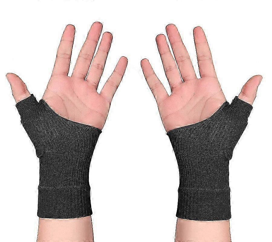 Compression gloves for thumb and wrist support 1 pair Black