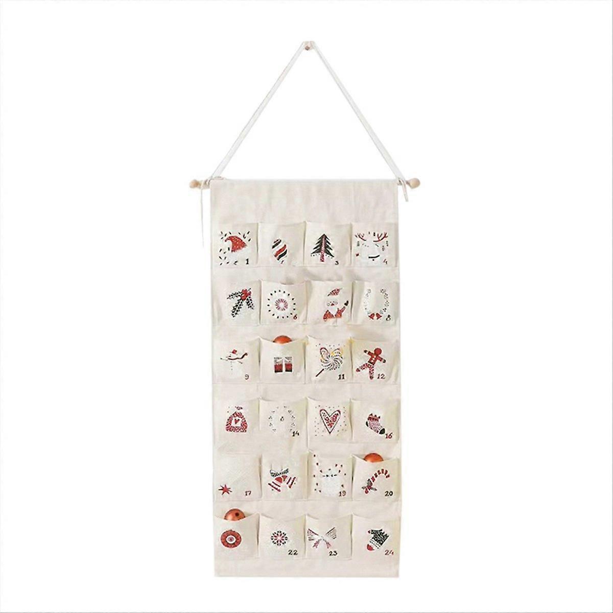 Fabric Christmas Calendar with Pockets24 Days Countdown Calendar