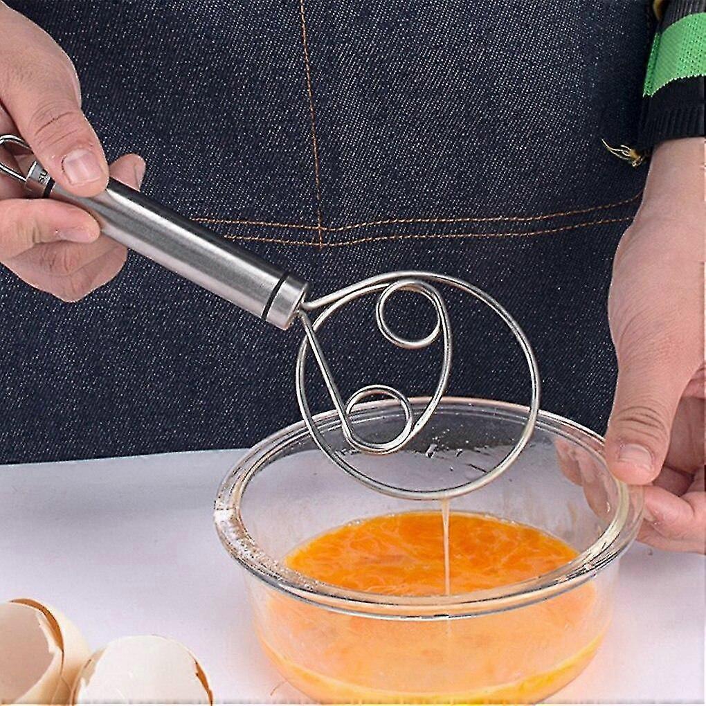 Handheld Whisk Dough Blender 304 Stainless Steel Dough Whisk DIY Manual Hand Mixer Beaters