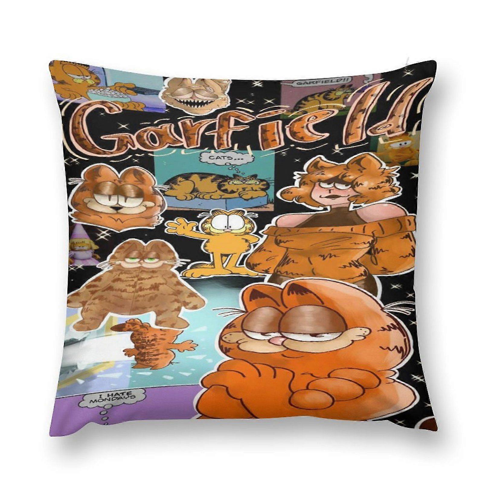 i696ガーフィールドスロー枕カバー正方形装飾枕カバークッションケース寝室用リビングルームソファソファベッド18 "18" JKz696