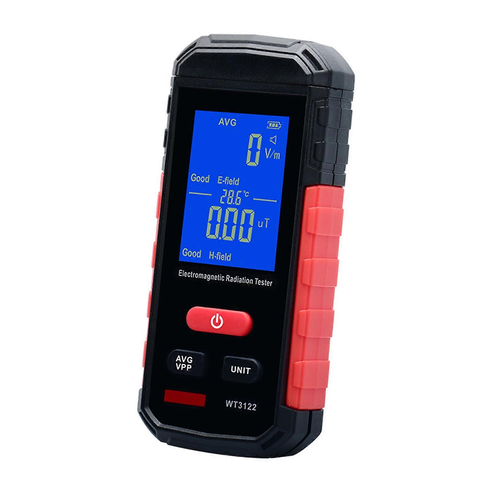 Radiation Monitor Tester with Temperature Measurement Radio Frequency Detector Electromagnetic Field Radiation Detector Multicolor