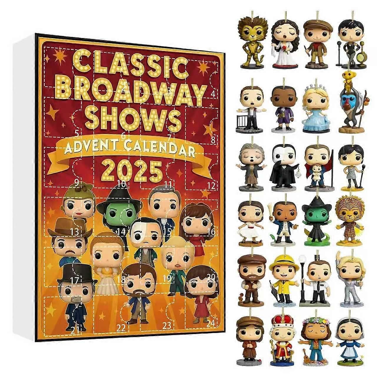 2025 Broadway Musical BliBroadwaynd Box Advent Calendar 24-Day Countdown Christmas Gift Set Acrylic Collectible Figures Small Batch Style