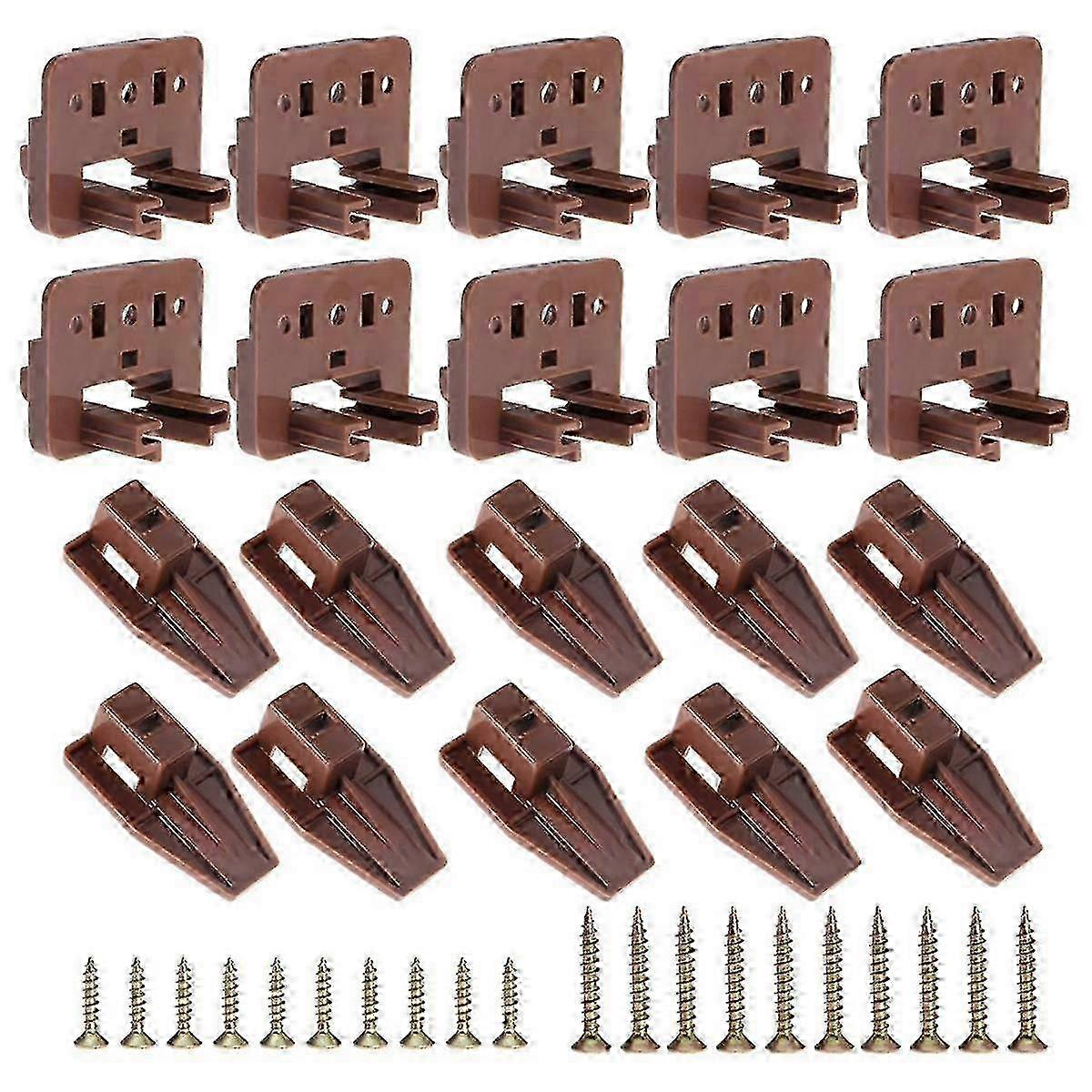 10PCS Drawer Slide Track Guide Glide for Center Mount Drawer for Dressers and for Nightstand 1 Draw Edition