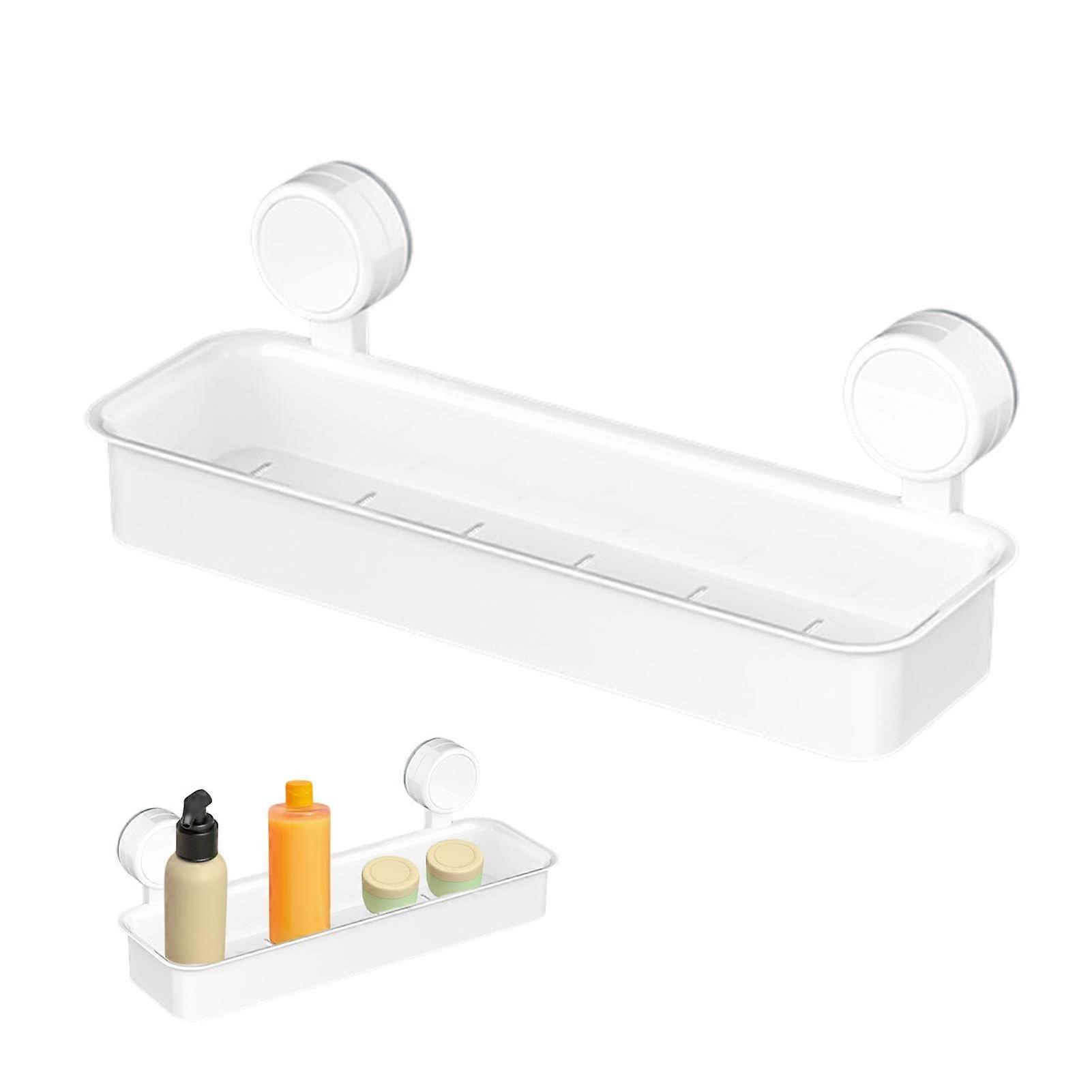 Shower Organizer Suction Cup Wall Mounted SpaceSaving Storage Rack NoDrill Shower Basket Bathroom Shelf