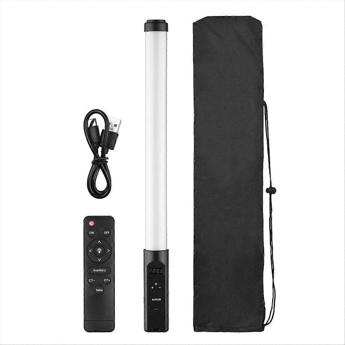 Handheld RGB Tube Light LED Video Light Wand 3200K-5500K Dimmable 10 Modes Effects Built-in Battery