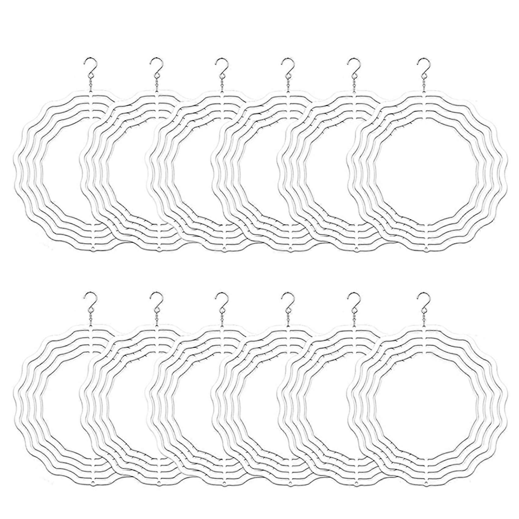12Pack 8 Inch Sublimation Wind Spinner Blanks 3D DoubleSided Sublimation Wind Powered Sculpture For Yard Garden