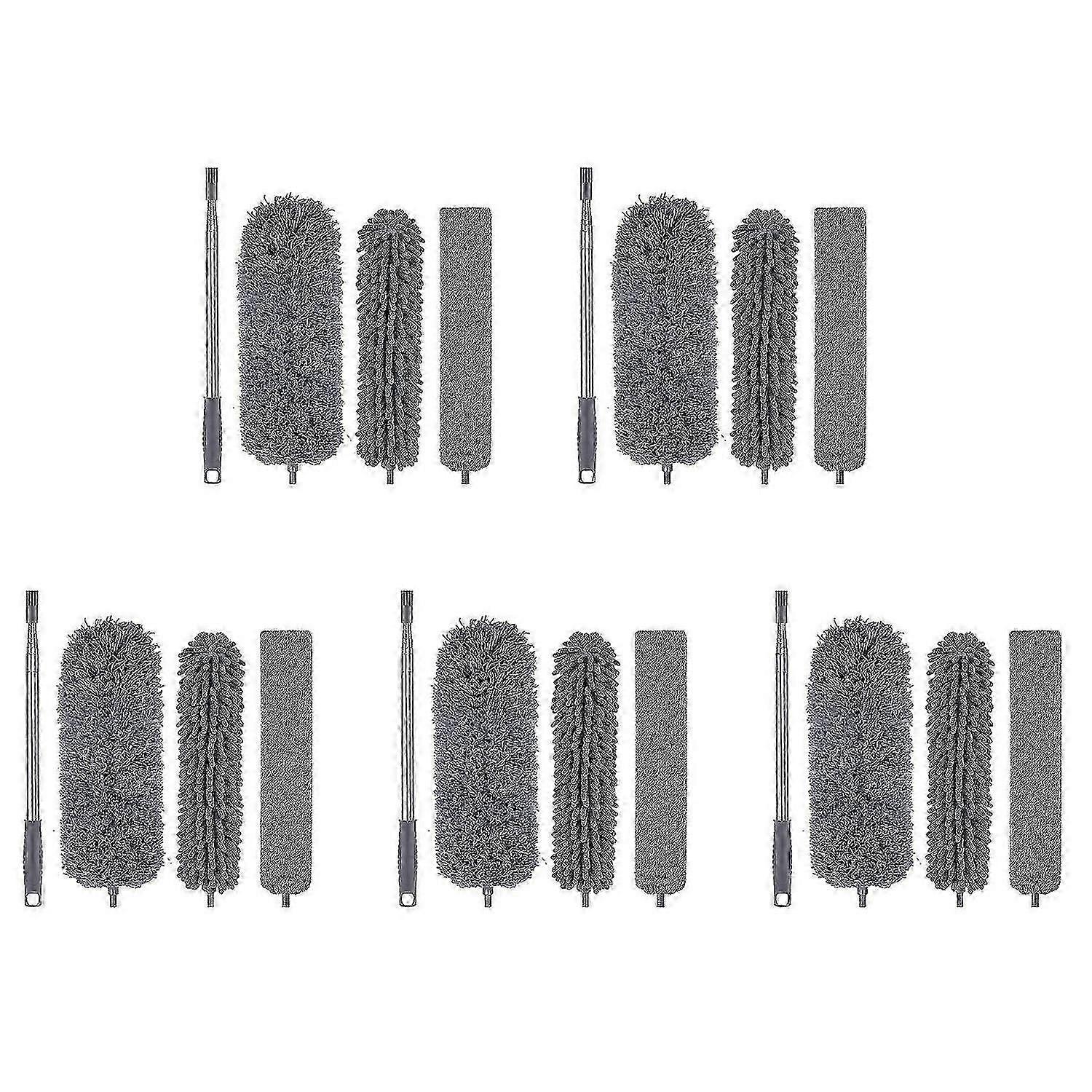 4Pcs Microfiber Duster Kit with Extension Pole 30-110 Inches