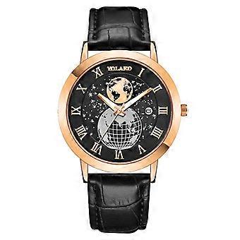 New  Fashion Earth Calendar Men's Watch  Leather Strap Men's Wristwatch