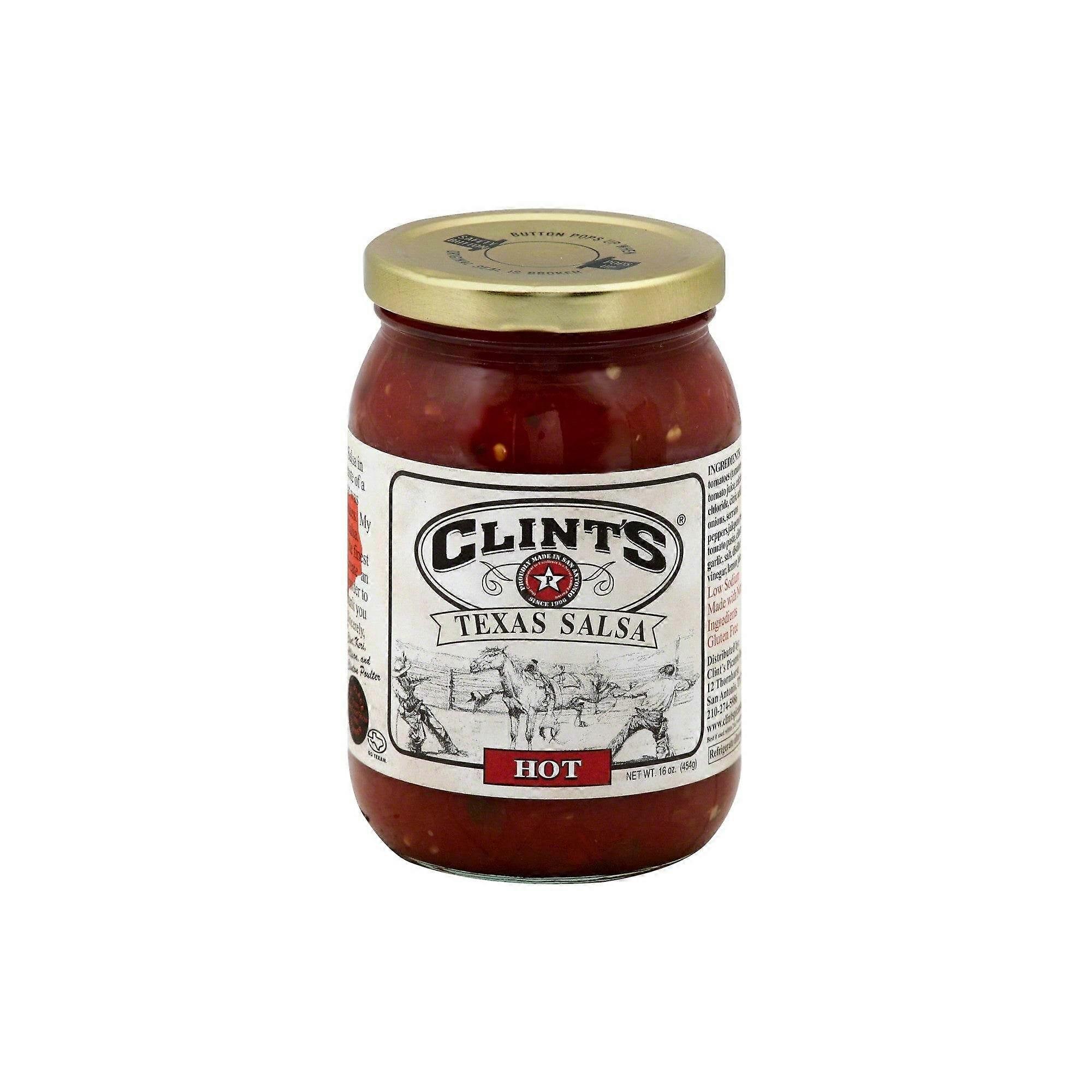 Clint's Texas Salsa Hot, 16 Oz