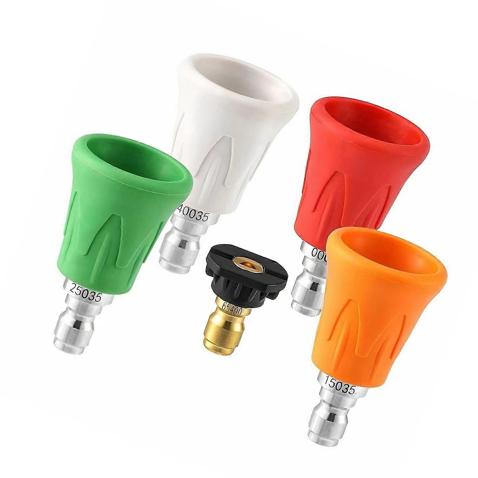 Pressure Washer Sprayer Nozzle Set For Power Washers Quick Change Adapter Color Coded Tips For Different Surfaces Multicolor
