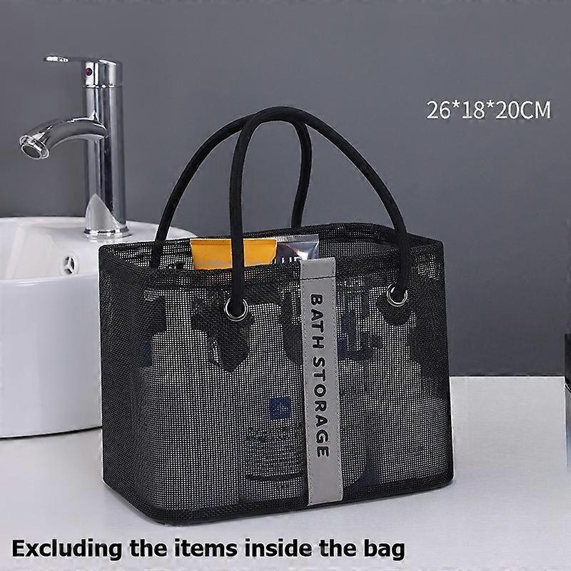 Collapsible Mesh Shower Organizer Bag -  Portable Space-Saving Bathroom Storage, Foldable Design