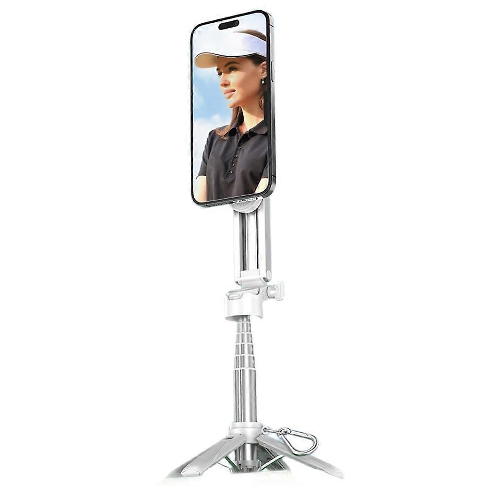 Magnetic Mini Selfie Stick Desktop Quadruped Handheld Stabilizer P15C Mini Mobile Phone Assisted Shooting Support White