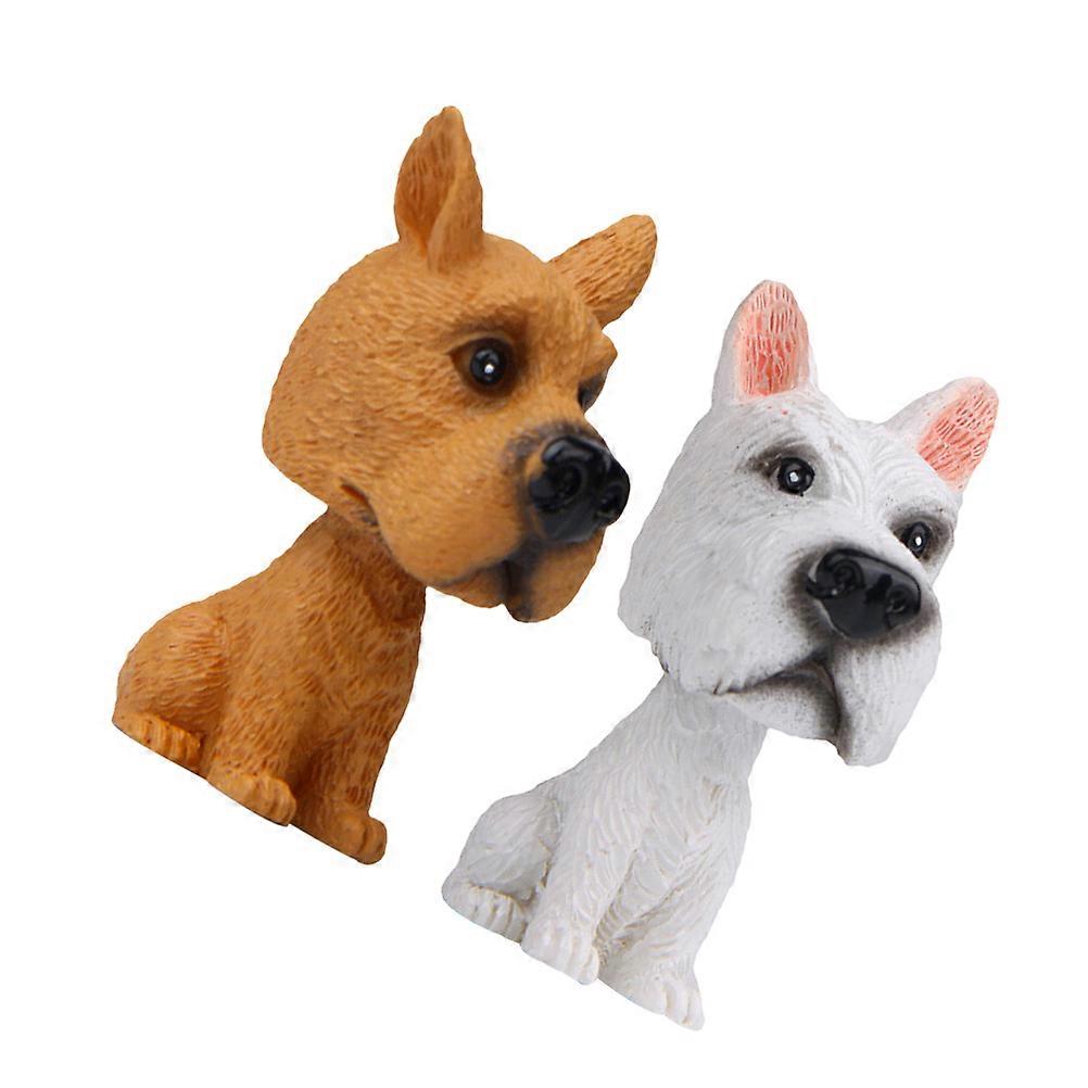 Assorted Color Bobblehead Dog Model for Car Dashboard 2Pcs Ornament