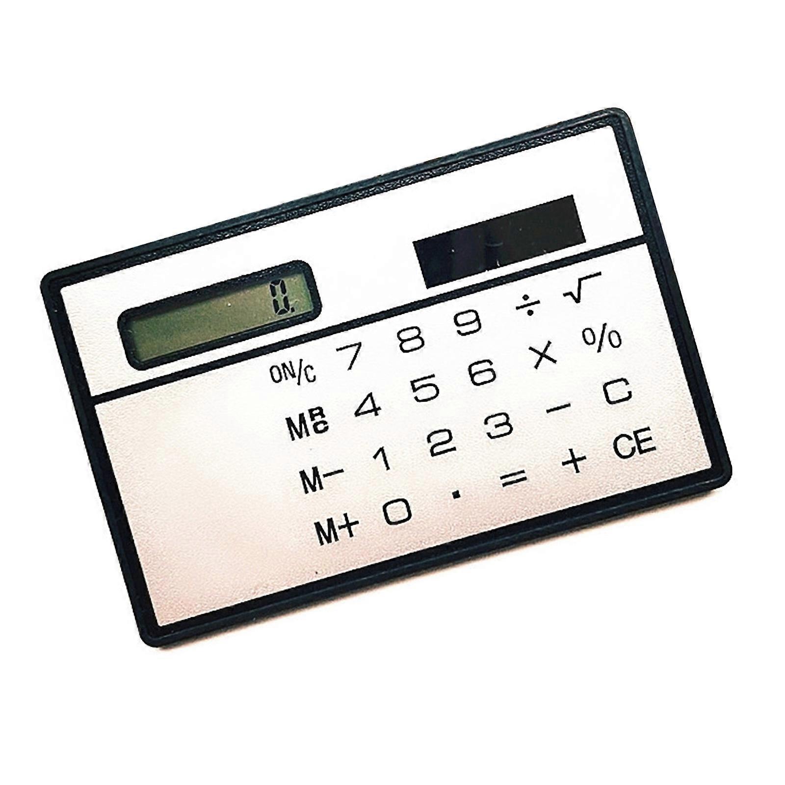 Small Pocket Calculator Solar Powered Calculator 8 Digit Calculator Mini Thin Body Portable Basic Standard Calculator  silver