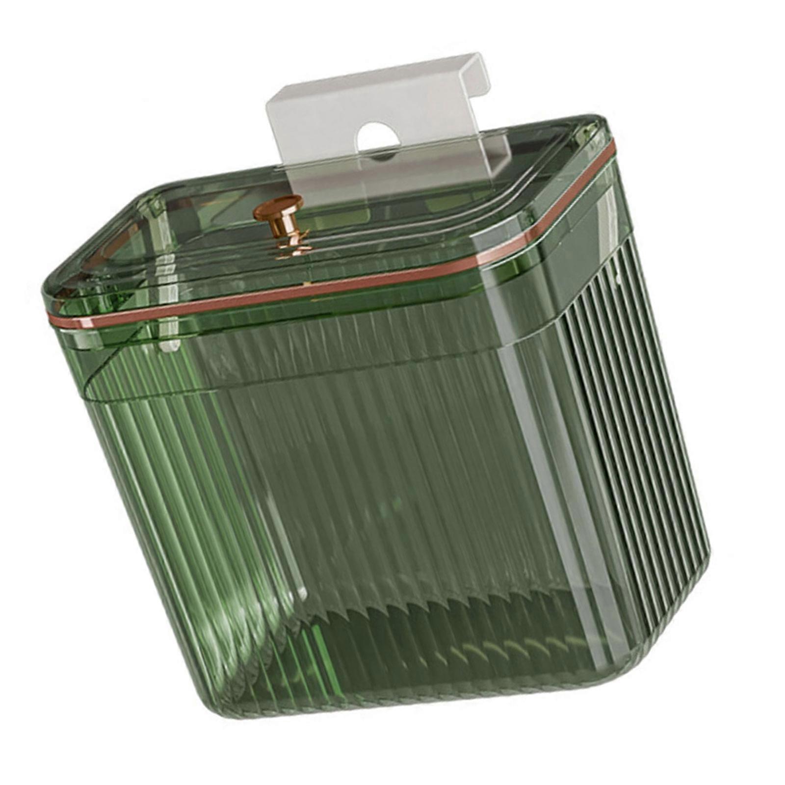 Space Saving Trash Bin Wall Mounted Trash Container For Kitchens Bathrooms Offices Wastebasket With Easy Installation  Translucent Green