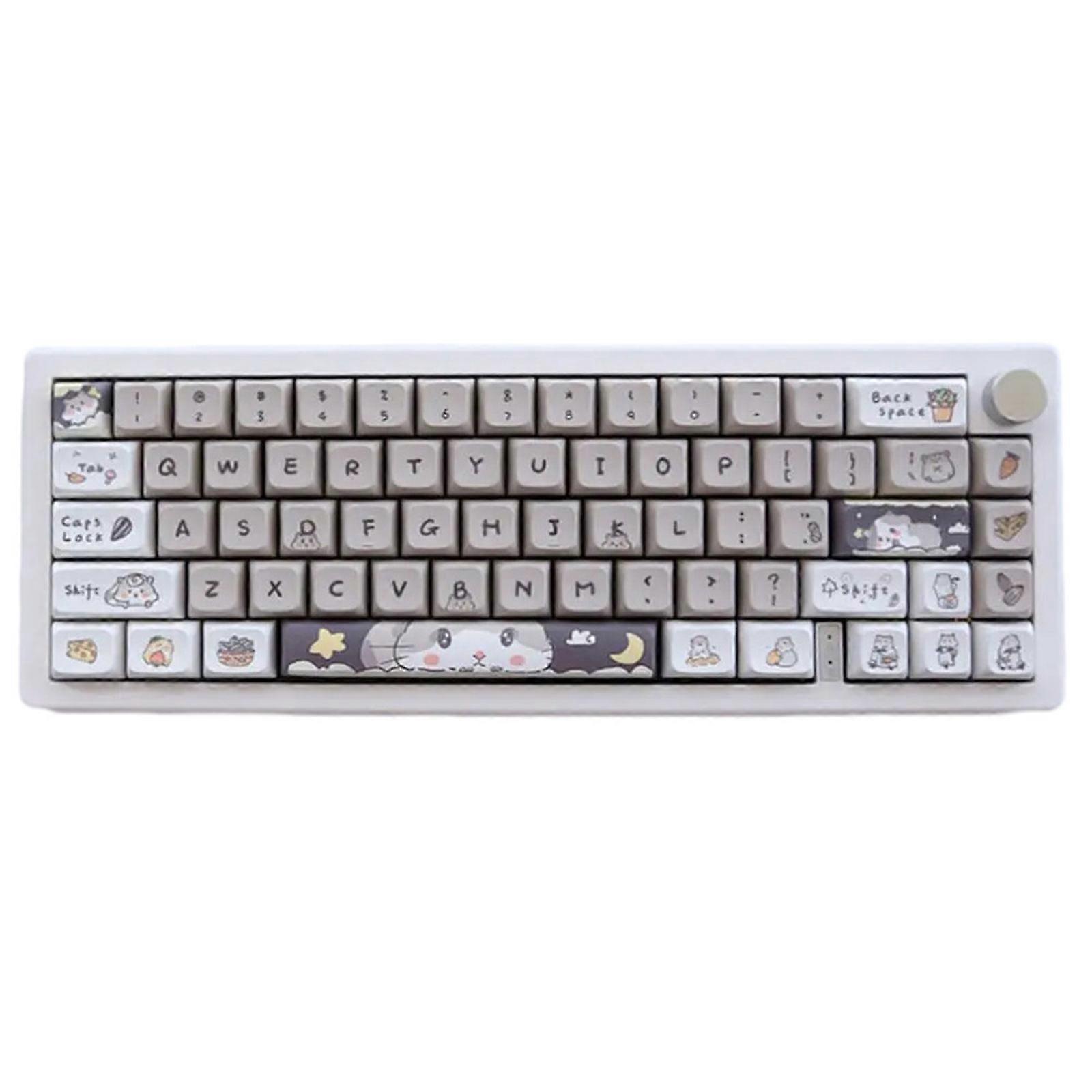 XDA Profile Keycaps Thick PBT Keycap Set for 141 Keys Gray Mouse Key Caps Wear-resistant for Mechanical Keyboard Multicolor