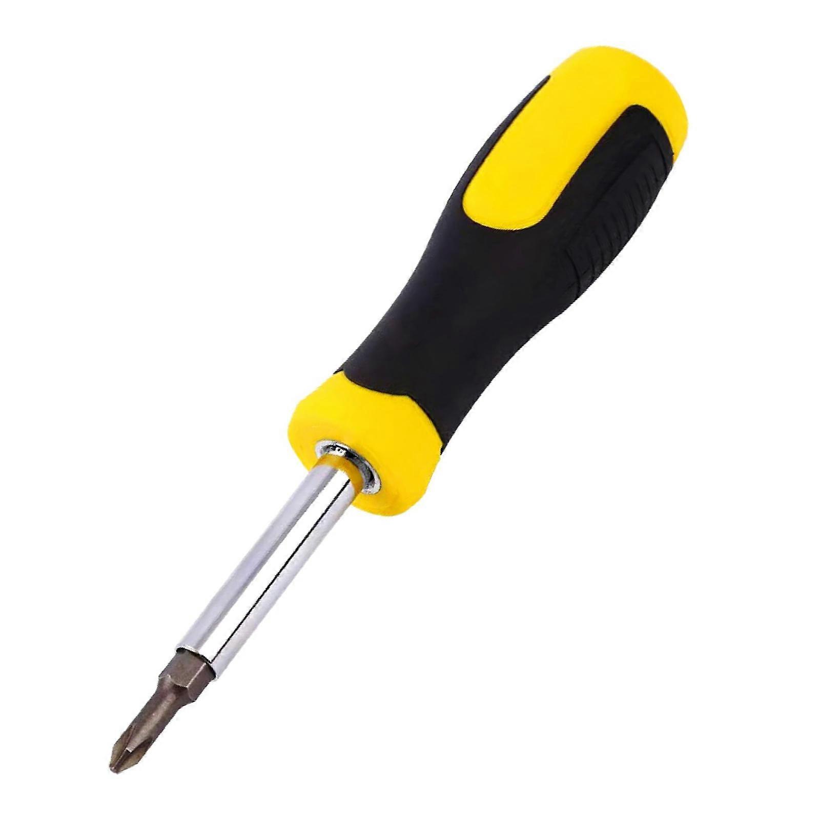 Functional Magnetic Screwdriver With 6 Piece Bit Set And Comfortable Grip Driver Tool Kit For Accuracy Repair Work Multicolor