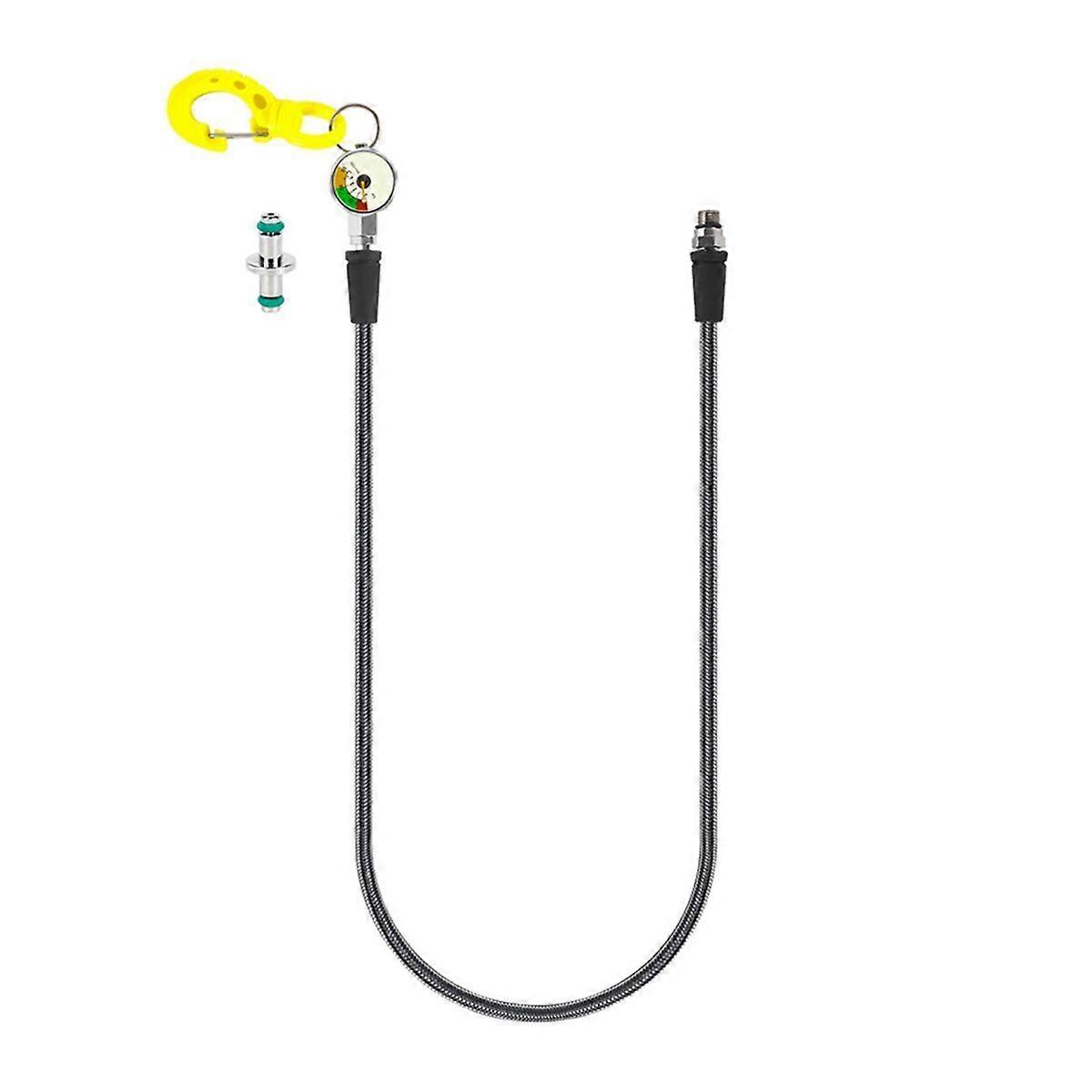 Scuba Diving Pressure Gauge Submersible Pressure Gauge with High Pressure Hose for BCD Regulator Und