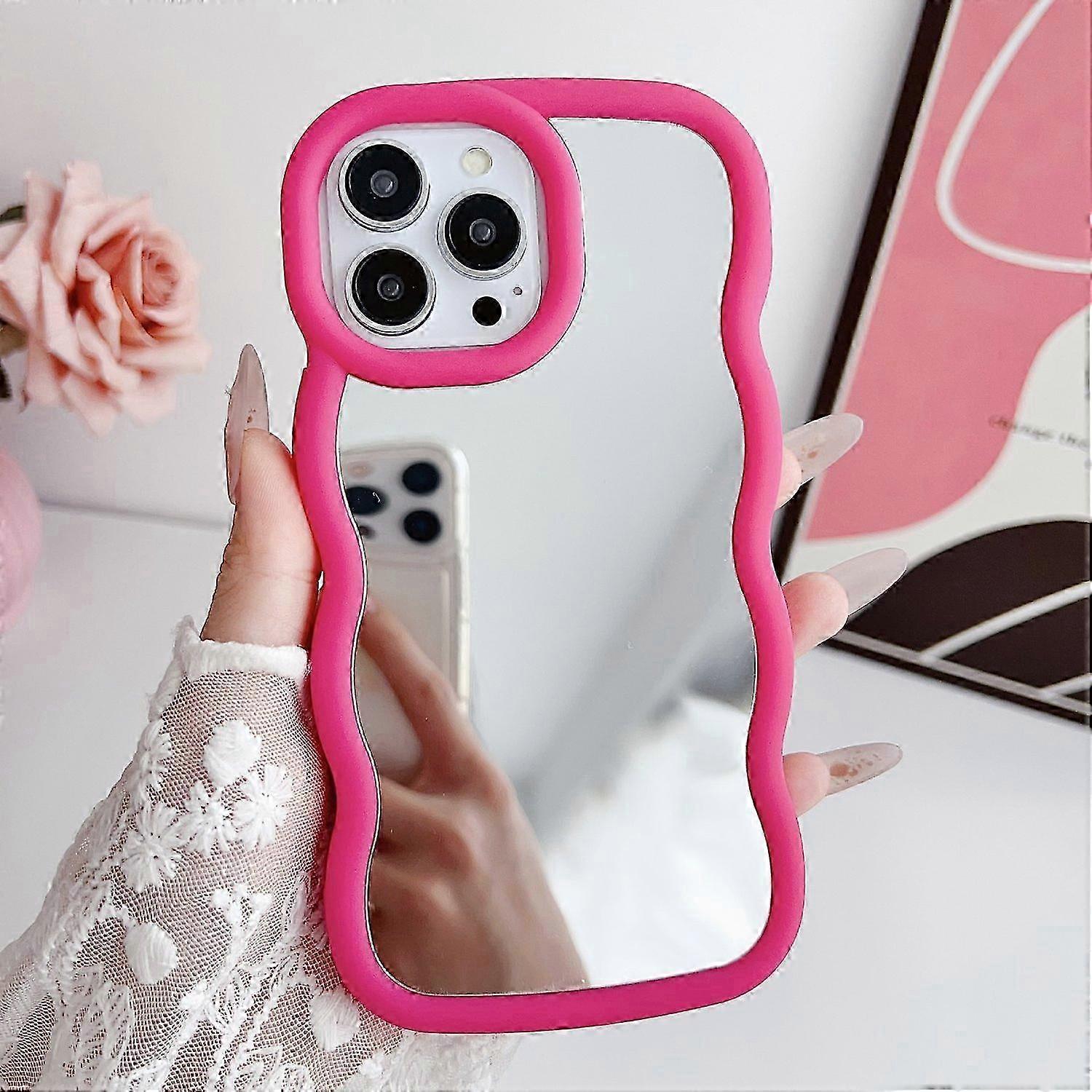 Slim case for iPhone 15 Pro with mirror wave frame PC+TPU construction