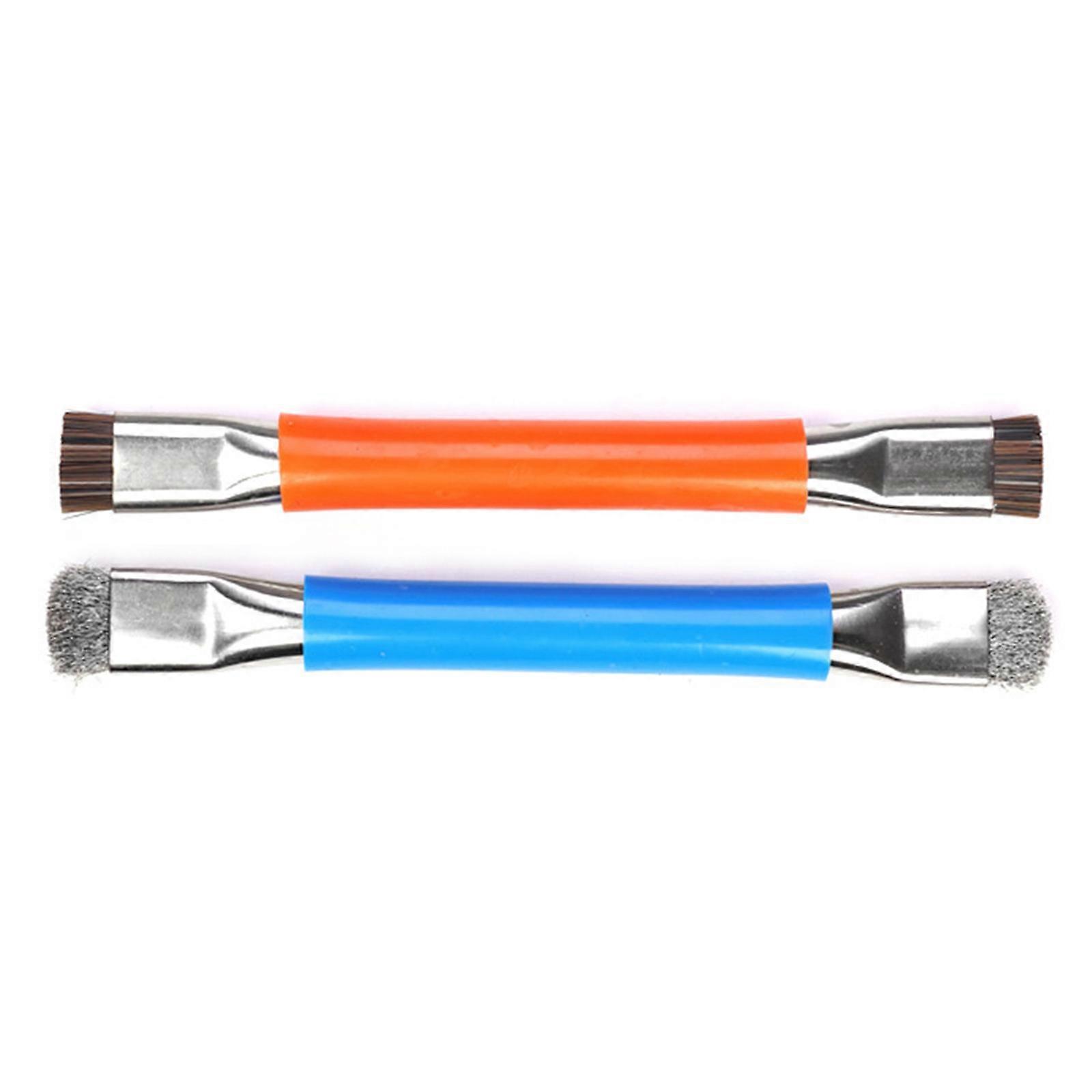 2Pcs Double Head Cleaning Brushes for Electronics Repair Static Protections and Efficient Wire Brush Solder Removal Tool Multicolor